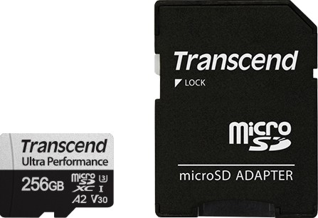 Micro SDXC карта памет 256 GB Transcend USD340S Micro SDXC карта памет 256 GB Transcend USD340S - Class 10, UHS-I U3, V30, A2, със SD адаптер -
