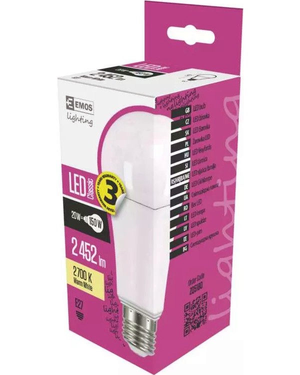 LED  Emos A67 20 W 2700K - 2452 lm   Classic - 