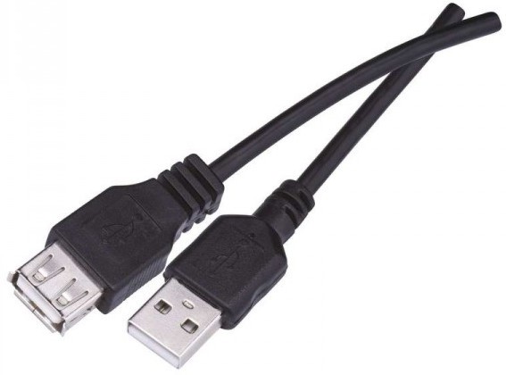 Кабел USB 2.0 Type-A male към USB Type-A female Emos - 2 m - 