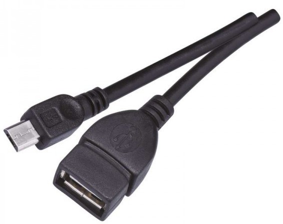 Кабел USB 2.0 OTG Type-A female към USB micro Type-B Emos Кабел USB 2.0 OTG Type-A female към USB micro Type-B Emos - 15 cm -