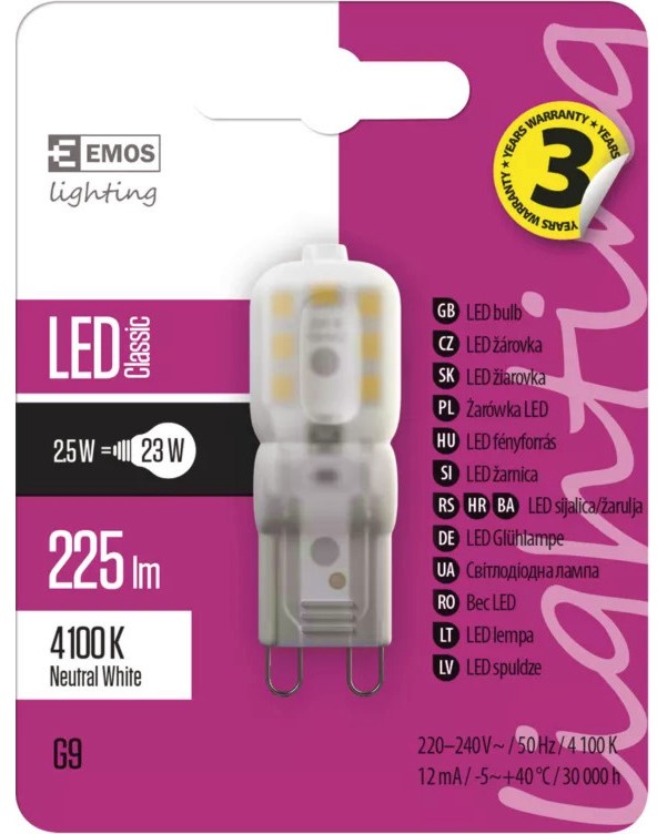 LED  -  Emos -   2.5 W   G9 - 