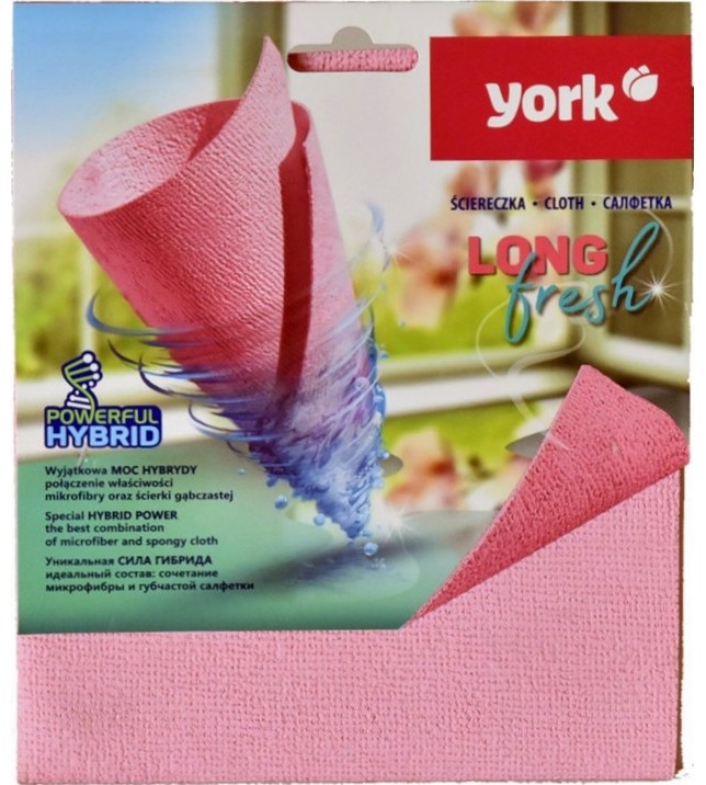 Универсална микрофибърна кърпа York Long Fresh Универсална микрофибърна кърпа York Long Fresh - 30 x 35 cm, за сухо и мокро почистване - продукт