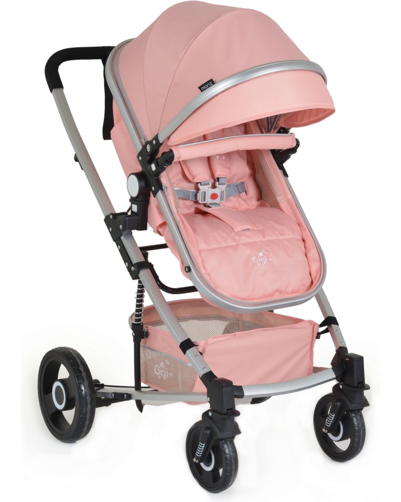 Комбинирана бебешка количка Moni Gigi - С покривало за крачета, поставка за чаша, чанта и комарник - количка