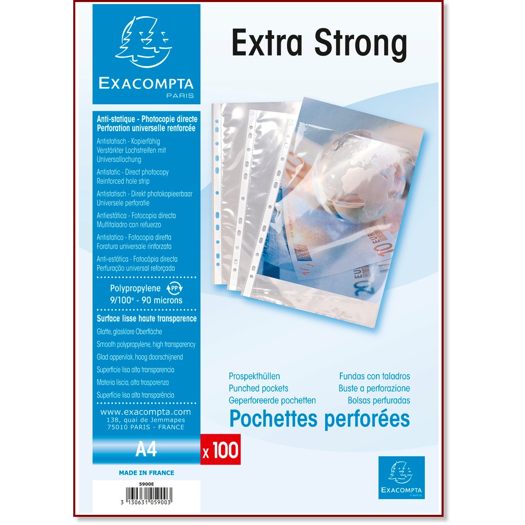 ��������� ������� �� ��������� Exacompta Premium - 10 ��� 100 ���� �� ������ A4 - 