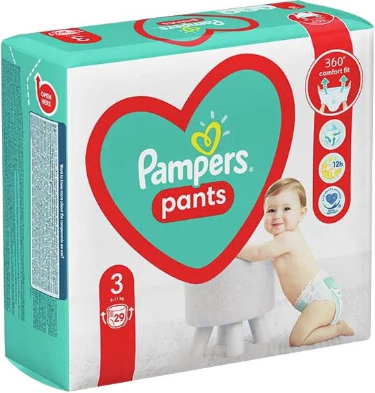 Гащички Pampers Pants 3 - 29÷86 броя, за бебета 6-11 kg - продукт