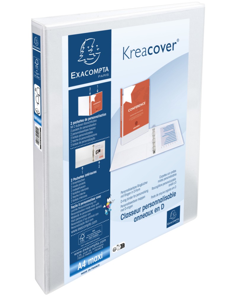 ������� � 4 ����� Exacompta Kreacover - �� ������ A4 � � �������� �� ����� 3.8 cm - 