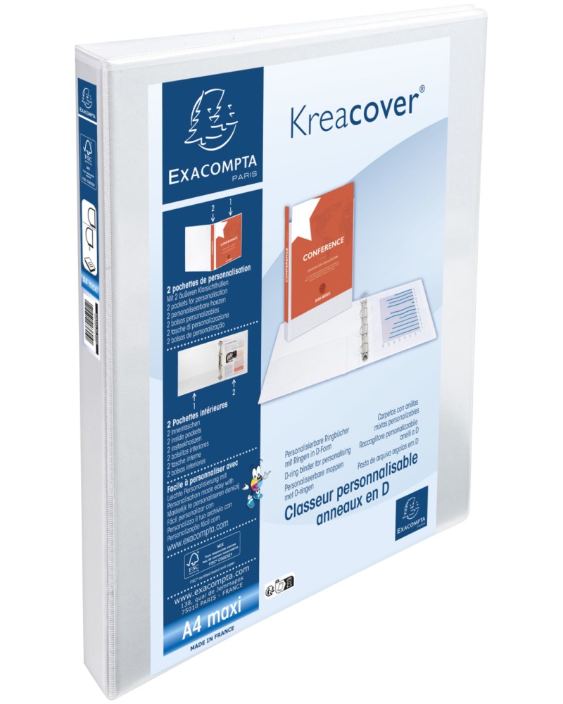 ������� � 2 ����� Exacompta Kreacover - �� ������ A4 � � �������� �� ����� 3.8 cm - 