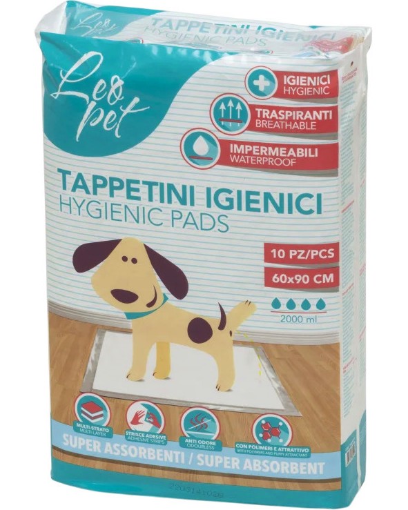 Хигиенни постелки за кучета Leopet Hygienic Pads Хигиенни постелки за кучета Leopet Hygienic Pads - 10 броя, 60 x 90 cm - продукт