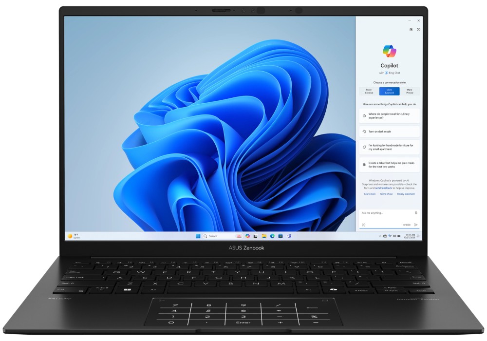 Лаптоп ASUS Zenbook UM3406GA-QD246WNA Лаптоп ASUS Zenbook UM3406GA-QD246WNA - AMD Ryzen 7 445 2.00 GHz, 14'' OLED 1920 x 1200, 60 Hz, 16 GB RAM LPDDR5X, 512 GB SSD, Windows 11 Home -