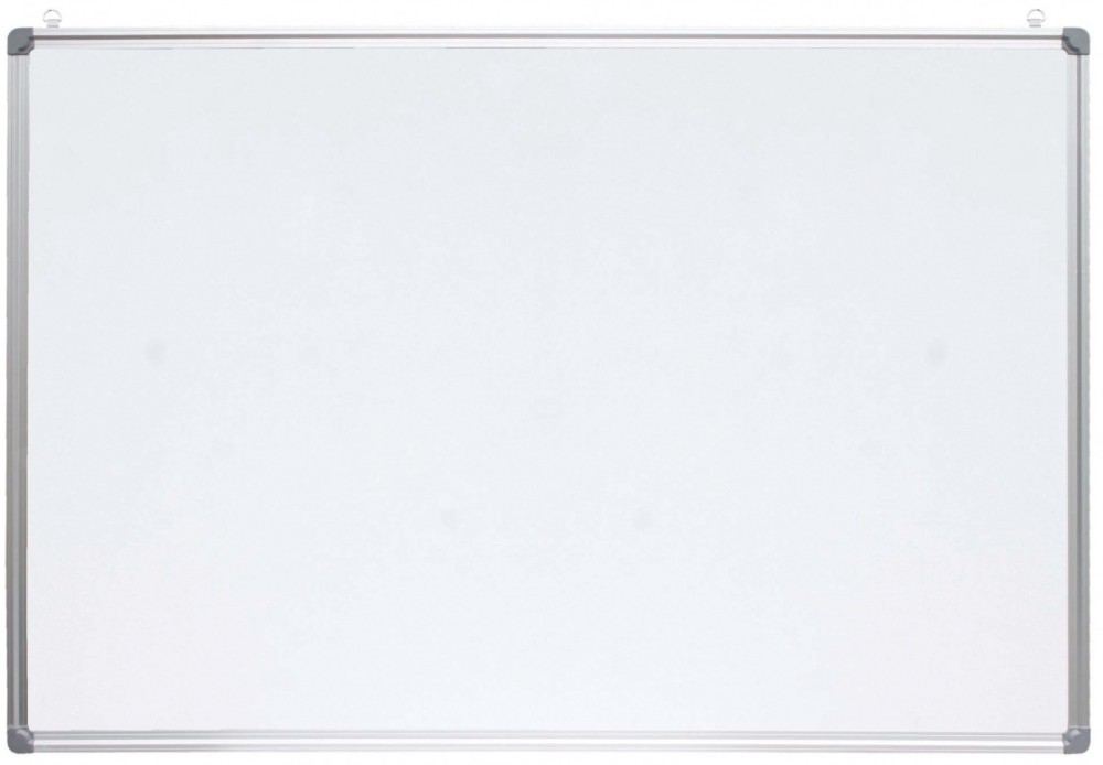 Магнитна бяла дъска Eurocom - С 2 закачалки за окачване на стена от серията Optima - 