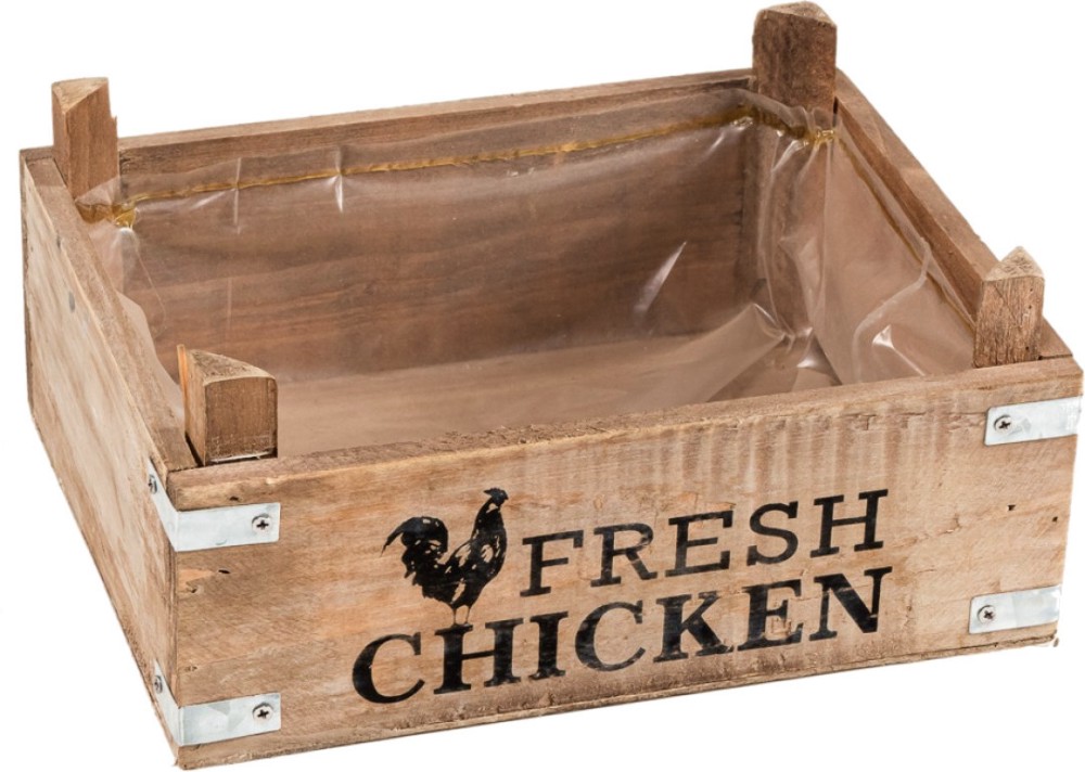 Дървена кашпа Fresh Chicken - 