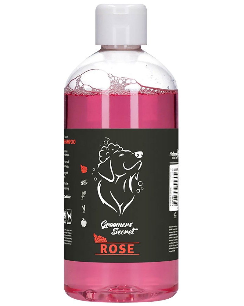 Шампоан за кучета Groomers Secret Шампоан за кучета Groomers Secret - 500 ml, с роза - шампоан
