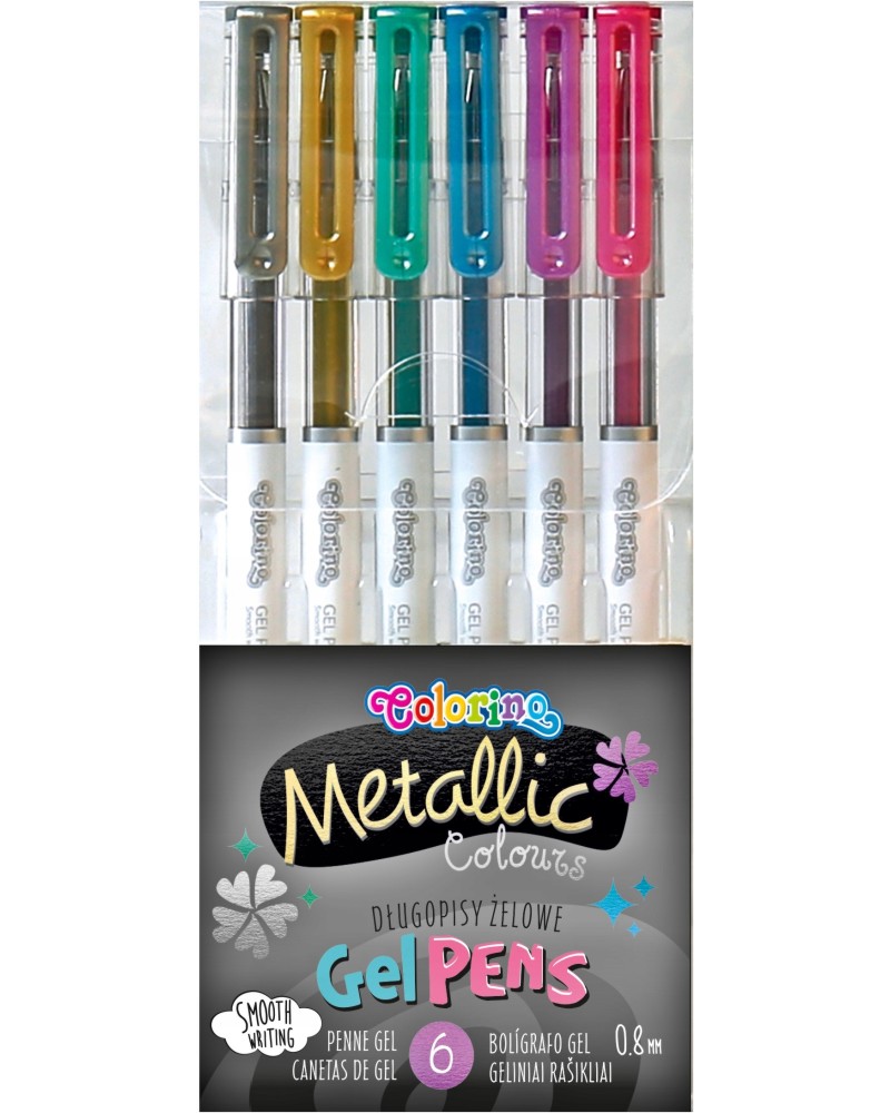 Гел химикалки с металиков ефект Colorino Kids - 6 цвята - 