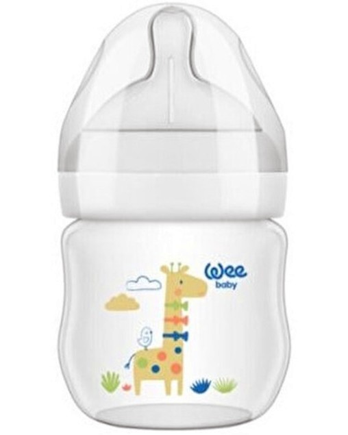 Бебешко шише Wee Baby - 125 ml, от серията Natural, 0-6 м - шише