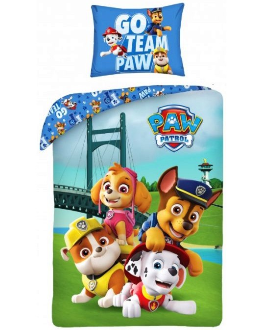 Детски спален комплект от 2 части - Пес Патрул Детски спален комплект от 2 части - Пес Патрул - 100% памук с размери 140 x 200 cm - продукт