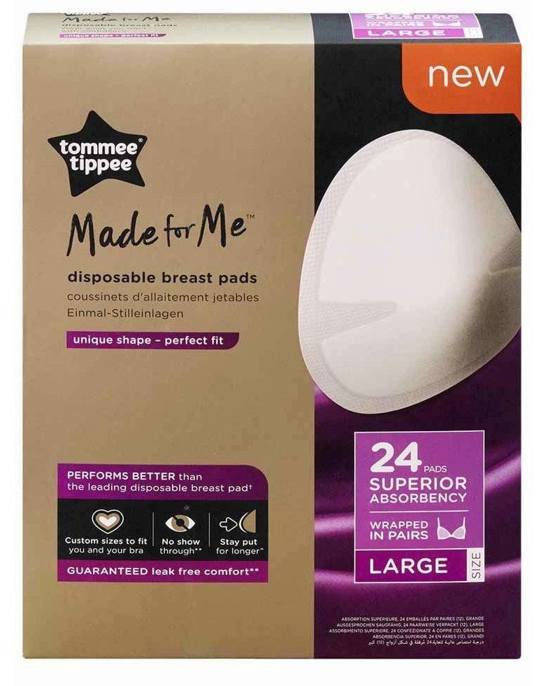 Подплънки за кърмачки Tommee Tippee Made for Me Large - 24 броя - продукт