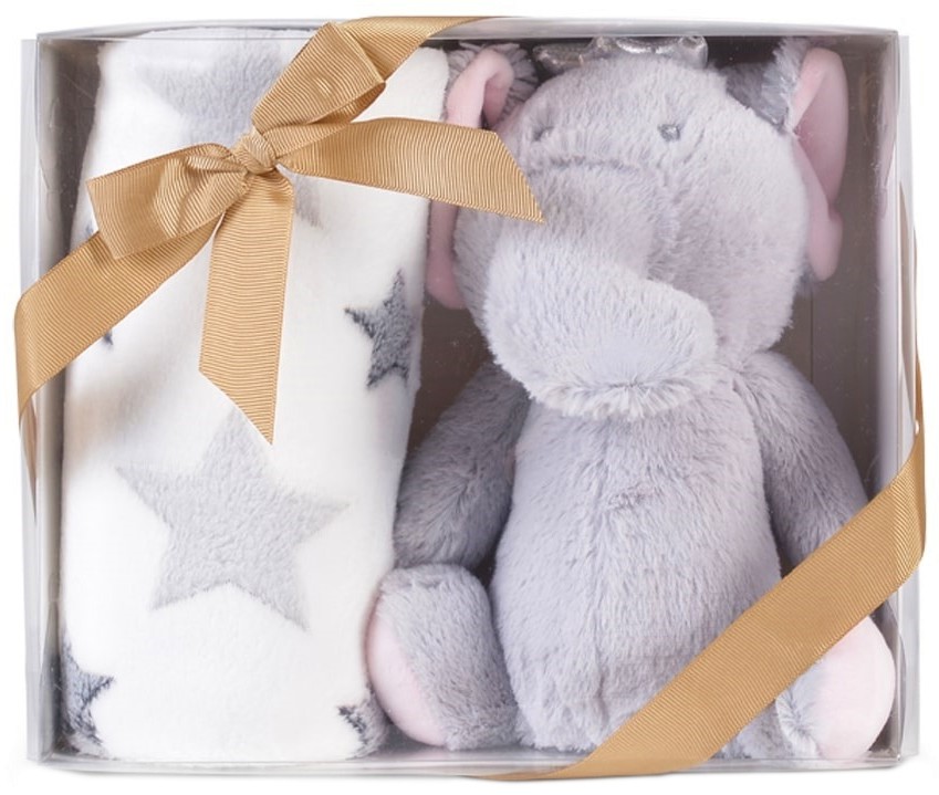 Бебешко одеяло Cangaroo Little Elephant - 75 x 90 cm, с плюшено слонче - продукт