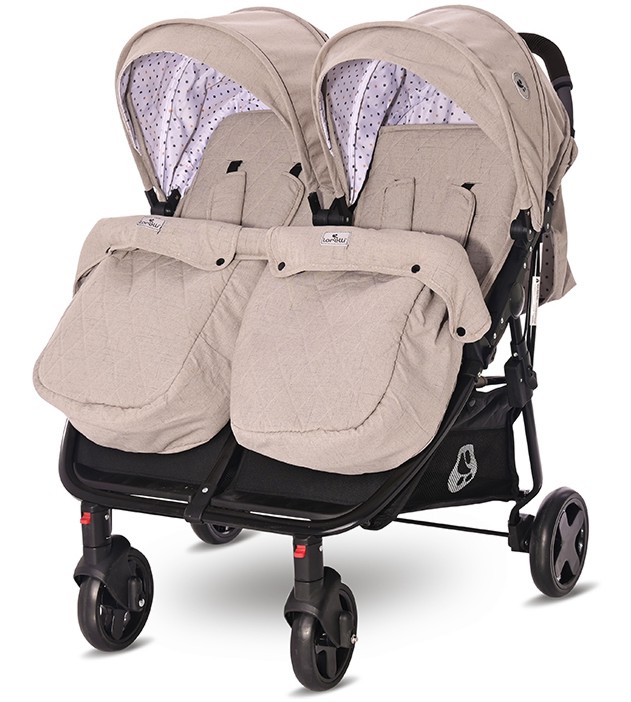 Бебешка количка за близнаци Lorelli Duo 2021 - С 2 броя покривала за крачета - количка