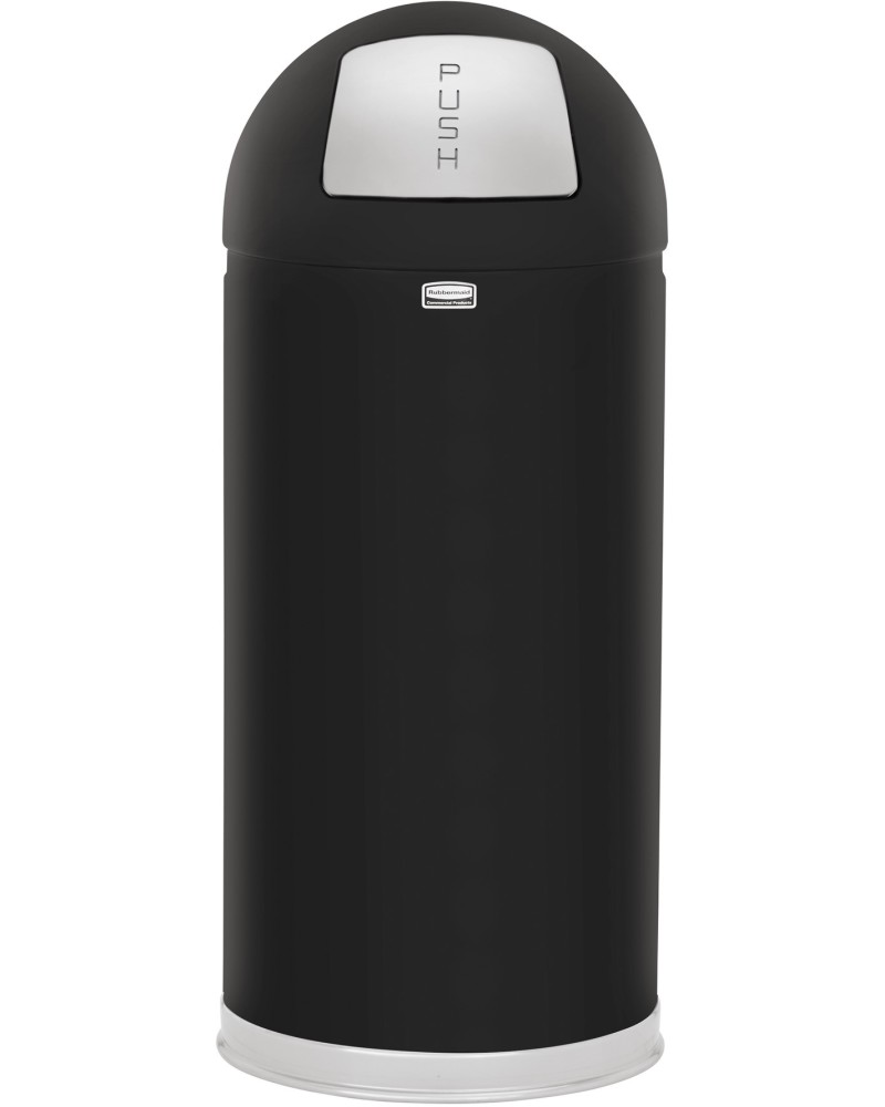 Метален кош за отпадъци Rubbermaid Easypush Метален кош за отпадъци Rubbermaid Easypush - 56 l, ∅ 38.1 x 91.5 cm с натискащ се капак - кош