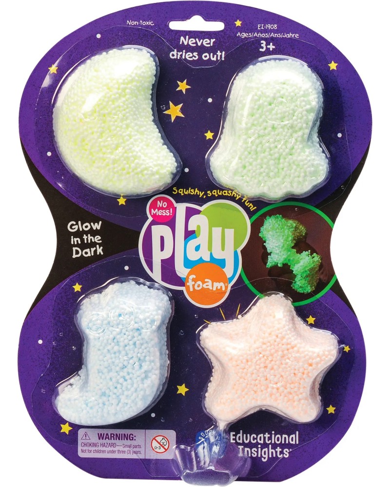 Светеща в тъмното пяна за игра Playfoam Светеща в тъмното пяна за игра Playfoam - 4 цвята - продукт