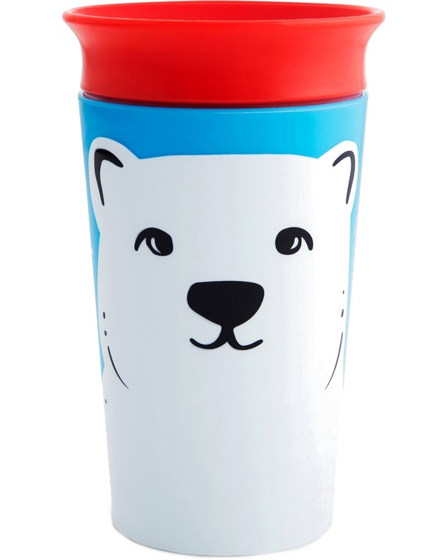 Неразливаща се преходна чаша Munchkin WildLove Polar Bear Неразливаща се преходна чаша Munchkin WildLove Polar Bear - 266 ml, 12+ м от серията Miracle 360° - чаша