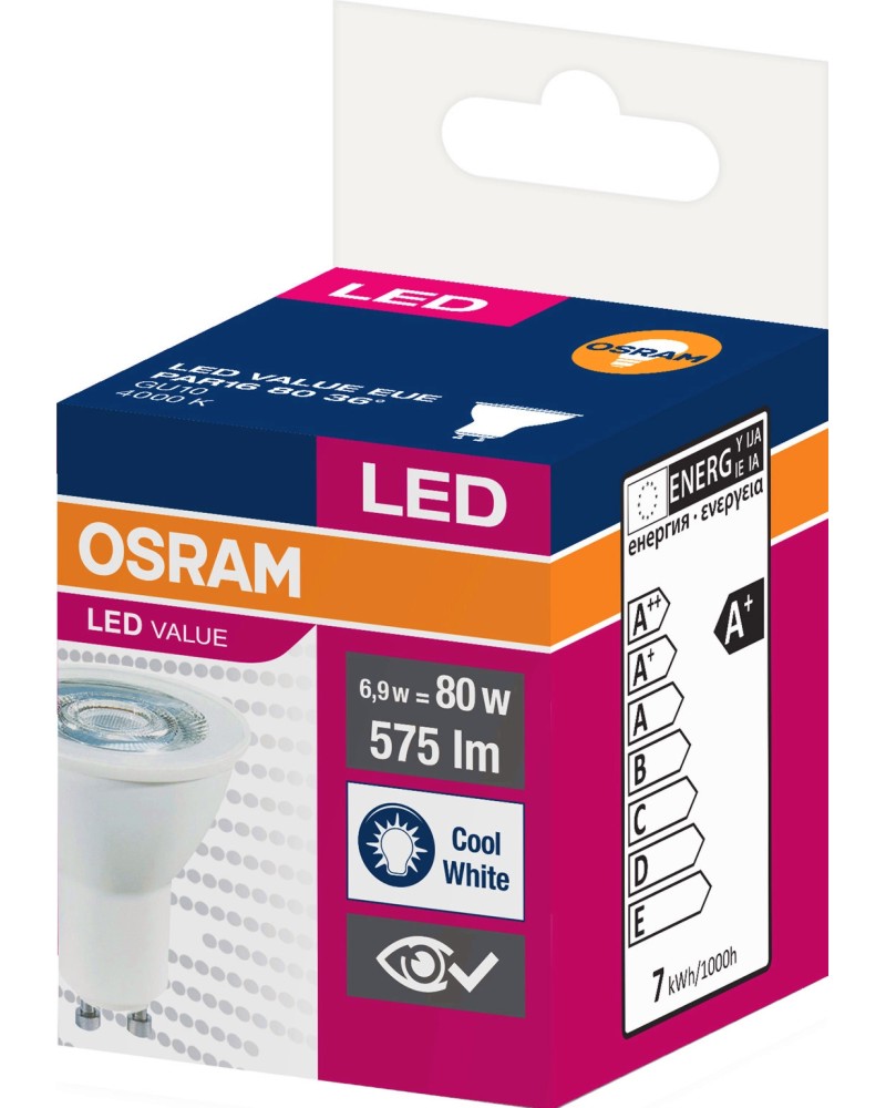 LED  Osram -   6.9 W   GU10 - 
