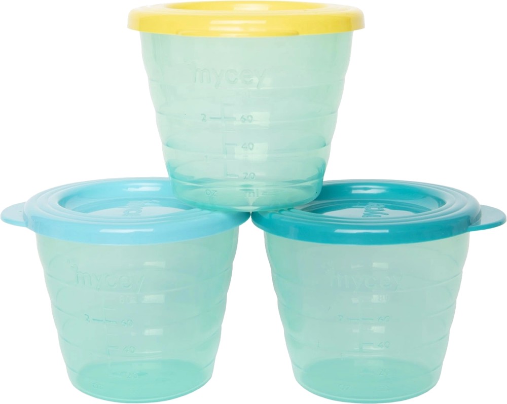 Контейнери за храна Mycey Контейнери за храна Mycey - 3 броя x 80 ml, за 0+ месеца - продукт