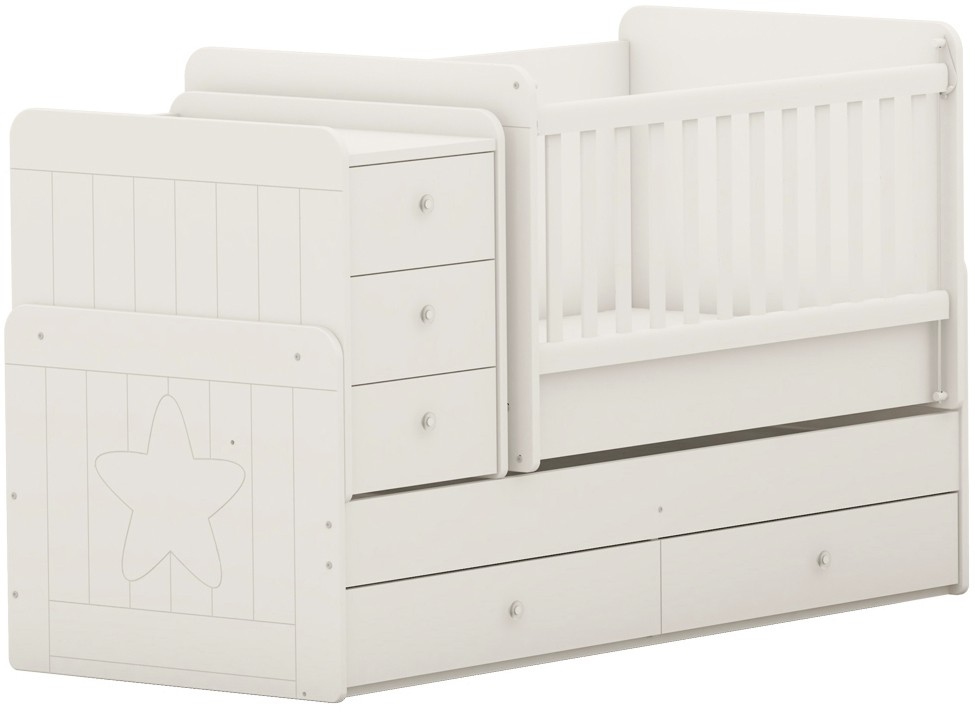 Бебешко трансформиращо се легло Arbor Baby & Junior S Star Бебешко трансформиращо се легло Arbor Baby & Junior S Star - За матрак 65 x 110 cm - продукт