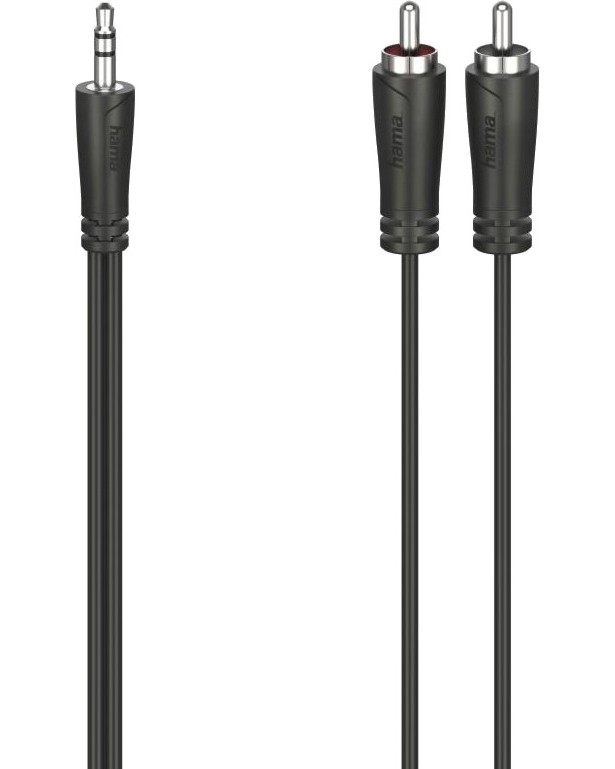 Аудио кабел 3.5 mm жак male към 2 x Чинча male Hama Аудио кабел 3.5 mm жак male към 2 x Чинча male Hama - 1.5 и 3 m -
