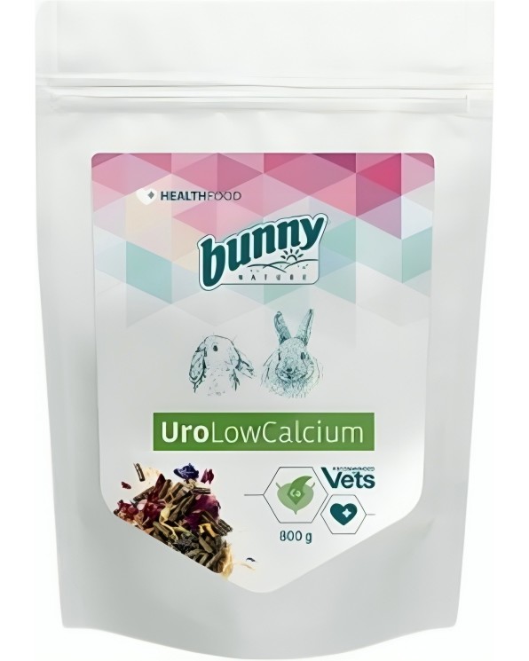 Храна за мини зайчета в подкрепа на уринарния тракт bunny Nature UroLowCalcium Храна за мини зайчета в подкрепа на уринарния тракт bunny Nature UroLowCalcium - 800 g, с ниско съдържание на калций, от серията HealthFood - храна