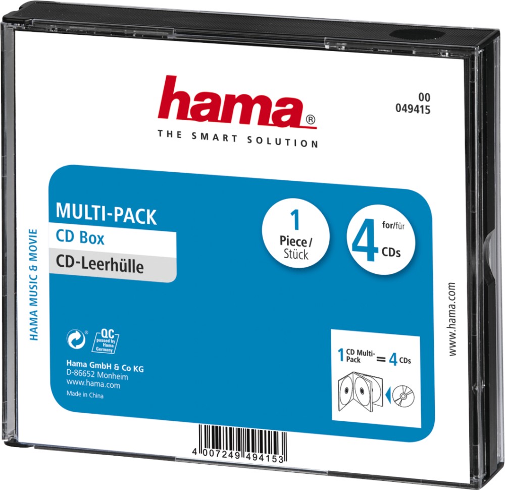 Кутия за CD/DVD Hama Multi-Pack Кутия за CD/DVD Hama Multi-Pack - За 4 диска -