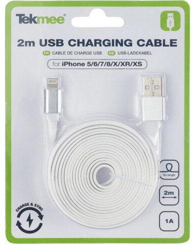 Кабел USB Type-A male към Lightning male Polyflame Кабел USB Type-A male към Lightning male Polyflame - 2 m -