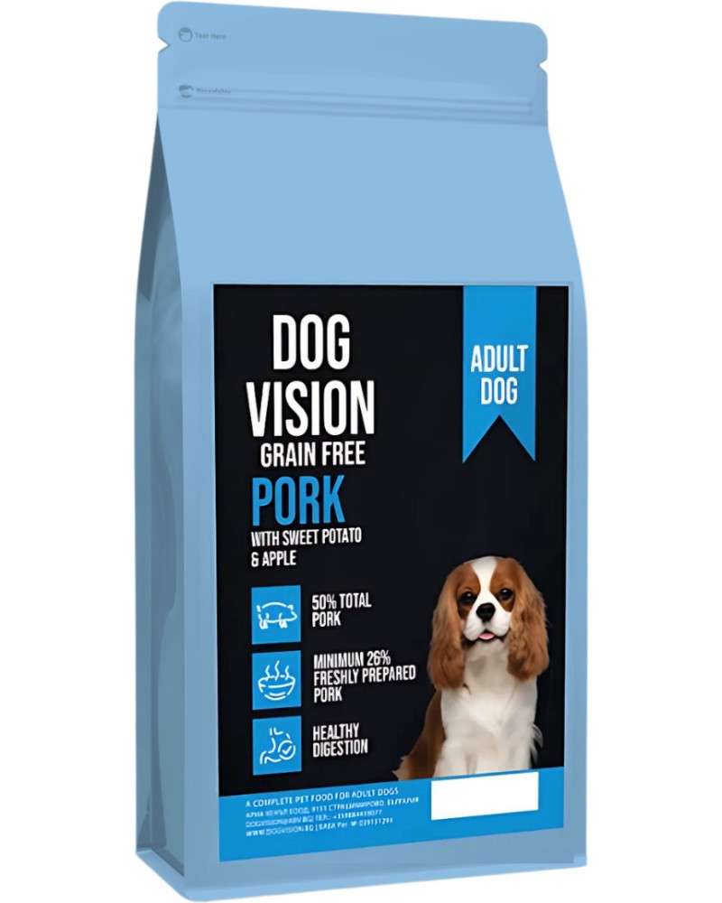���� ����� �� ������ � ������������ ������������ DOG VISION Grain Free Adult - 2 ÷ 12 kg, ��� �������, ������ ������ � ������, ��� 1 ������, �� ������ ������ - �����