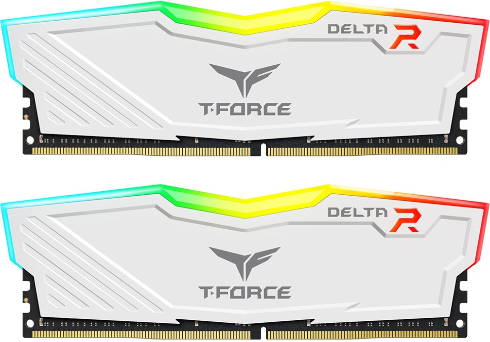 RAM ����� Team Group T-FORCE DELTA RGB White - 16 GB (2 x 8 GB), DDR4, 3200 MHz, CL16, Dual Channel - 