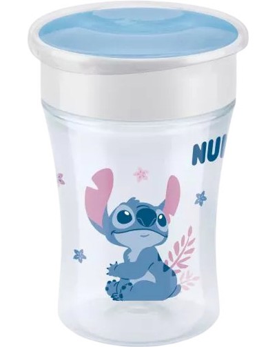 Преходна чаша 360° NUK Evolution Magic Cup Stitch Преходна чаша 360° NUK Evolution Magic Cup Stitch - 230 ml, на тема Лило и Стич, 8+ м - чаша
