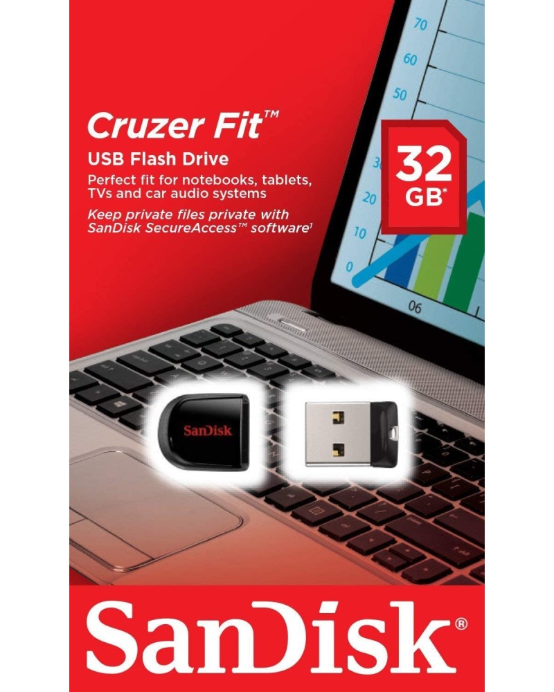USB 2.0   32 GB SanDisk Cruzer Fit - 