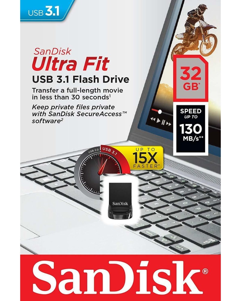 USB 3.1   32 GB SanDisk Ultra Fit - 
