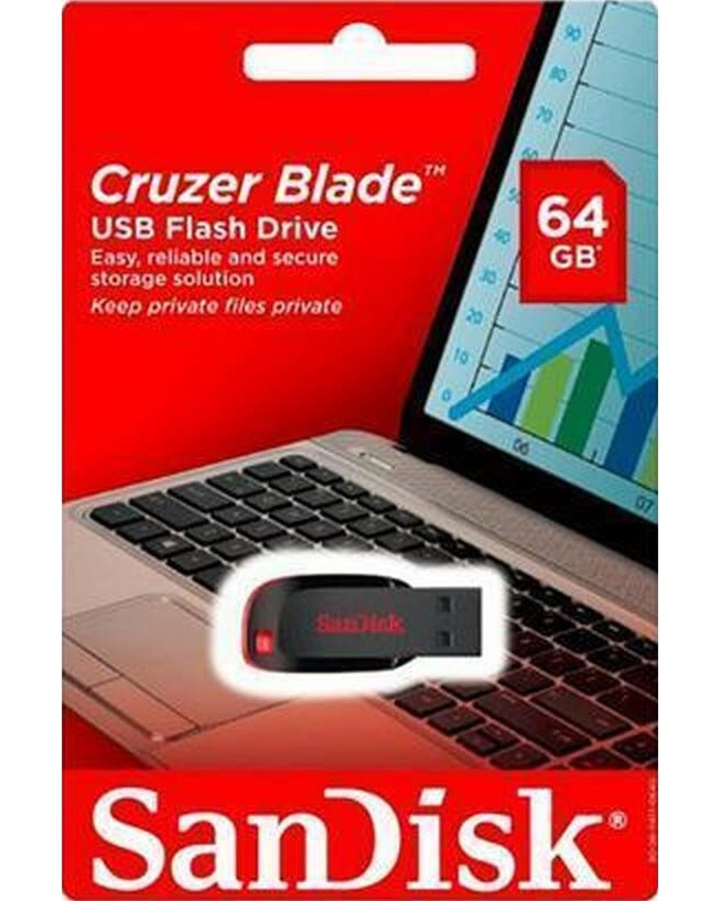 USB 2.0   64 GB SanDisk Cruzer Blade - 