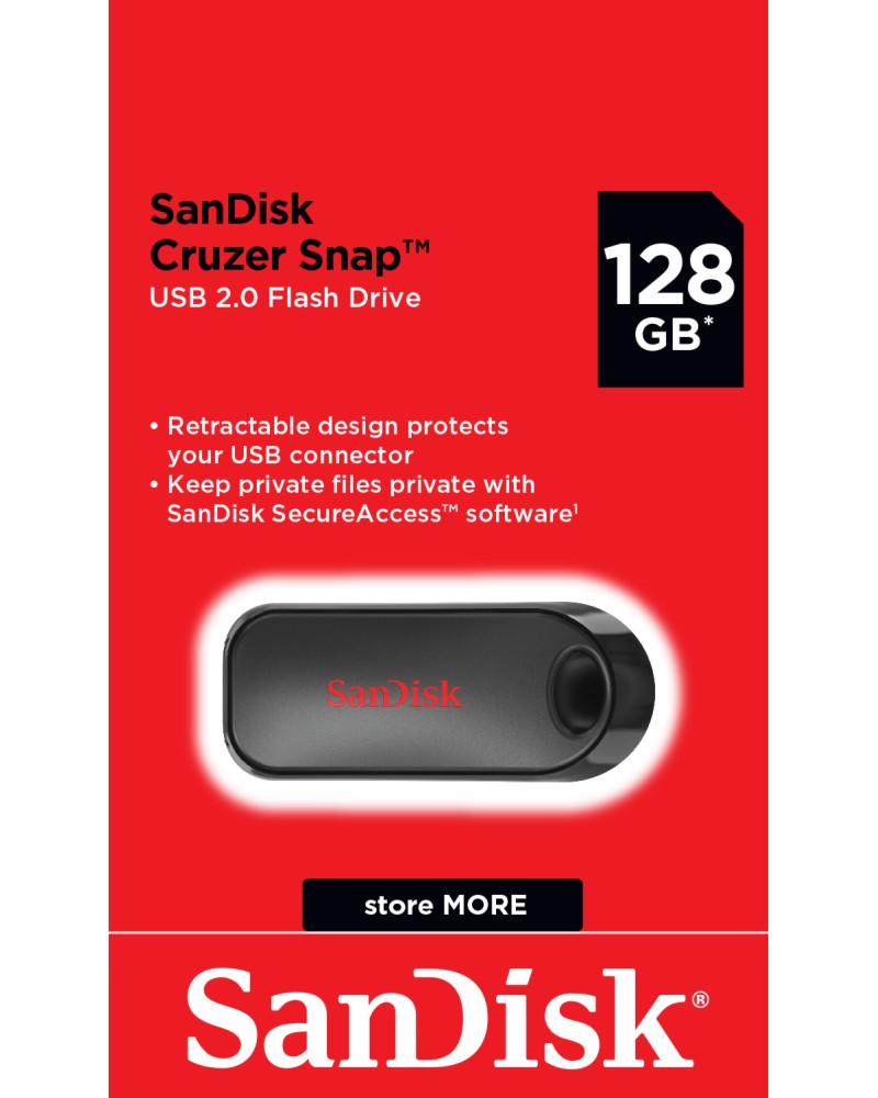 USB 2.0   128 GB SanDisk Cruzer Snap - 