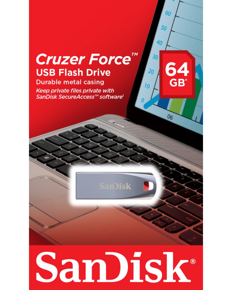 USB 2.0 флаш памет 64 GB SanDisk Cruzer Force USB 2.0 флаш памет 64 GB SanDisk Cruzer Force -