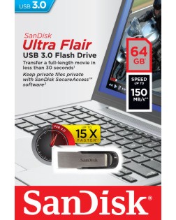 USB 3.0 ���� ����� 64 GB SanDisk Ultra Flair - 