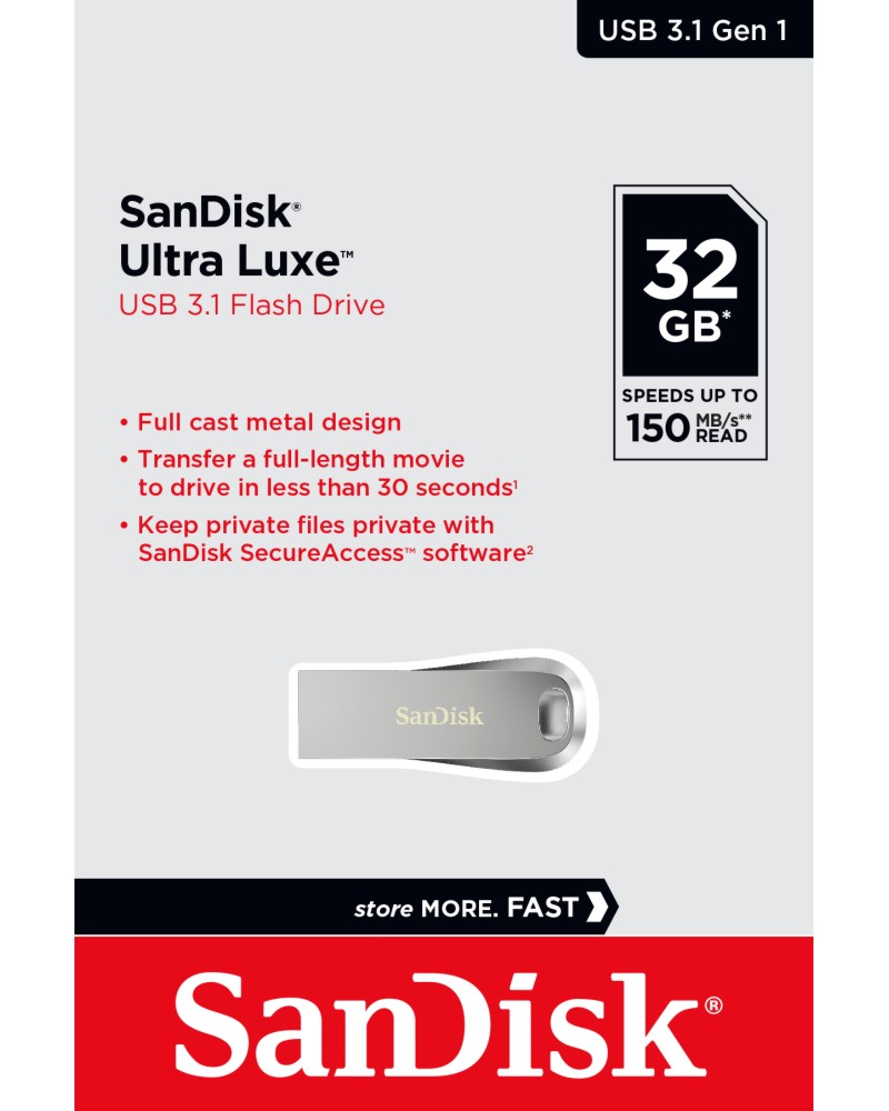 USB 3.1 ���� ����� 32 GB SanDisk Ultra Luxe - 
