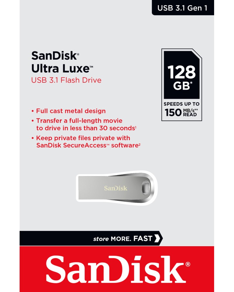 USB 3.1 ���� ����� 128 GB SanDisk Ultra Luxe - 