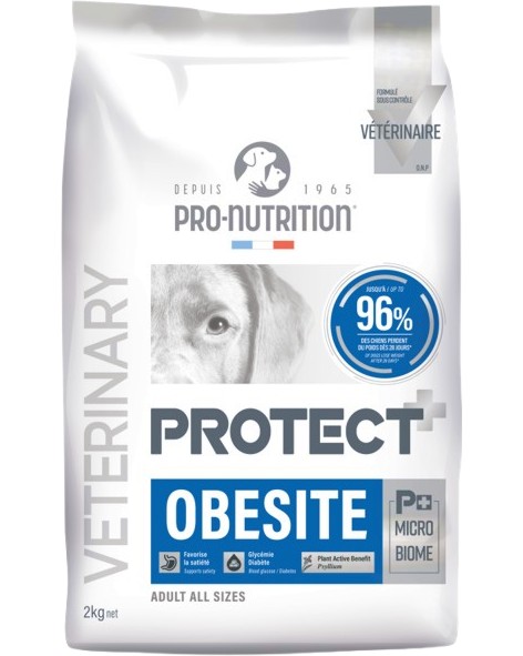Суха храна за кучета с наднормено тегло и диабет Pro-Nutrition Obesite Суха храна за кучета с наднормено тегло и диабет Pro-Nutrition Obesite - 2 и 12 kg, от серията Protect Dog, за всички породи, с тегло от 2 до 80 kg - храна