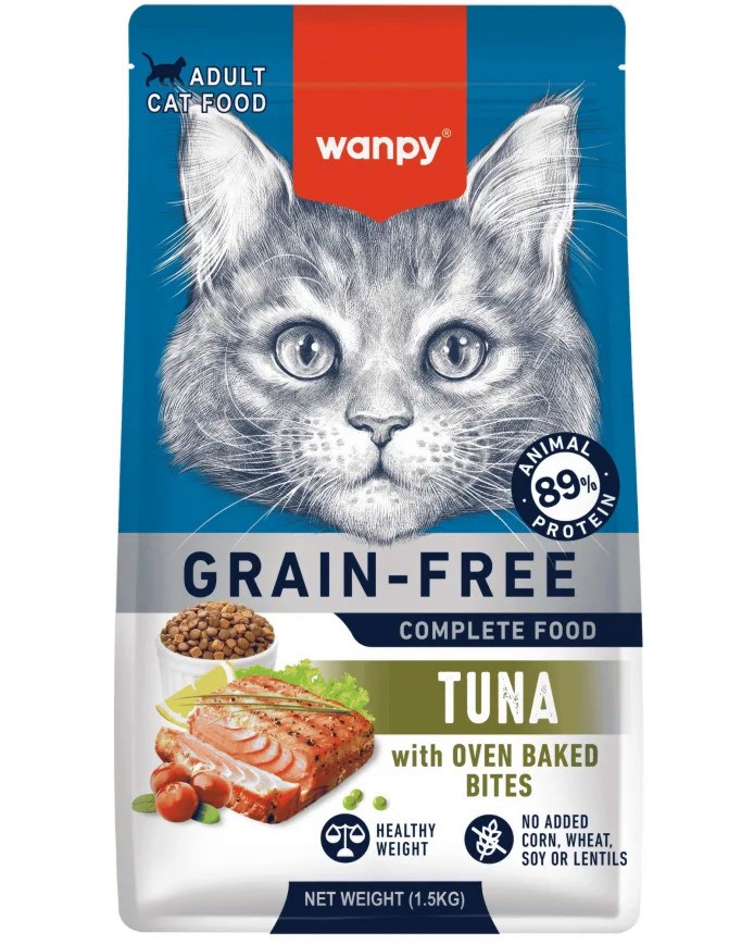 Суха храна за котки Wanpy Grain Free Суха храна за котки Wanpy Grain Free - 1.5 kg, с риба тон - храна