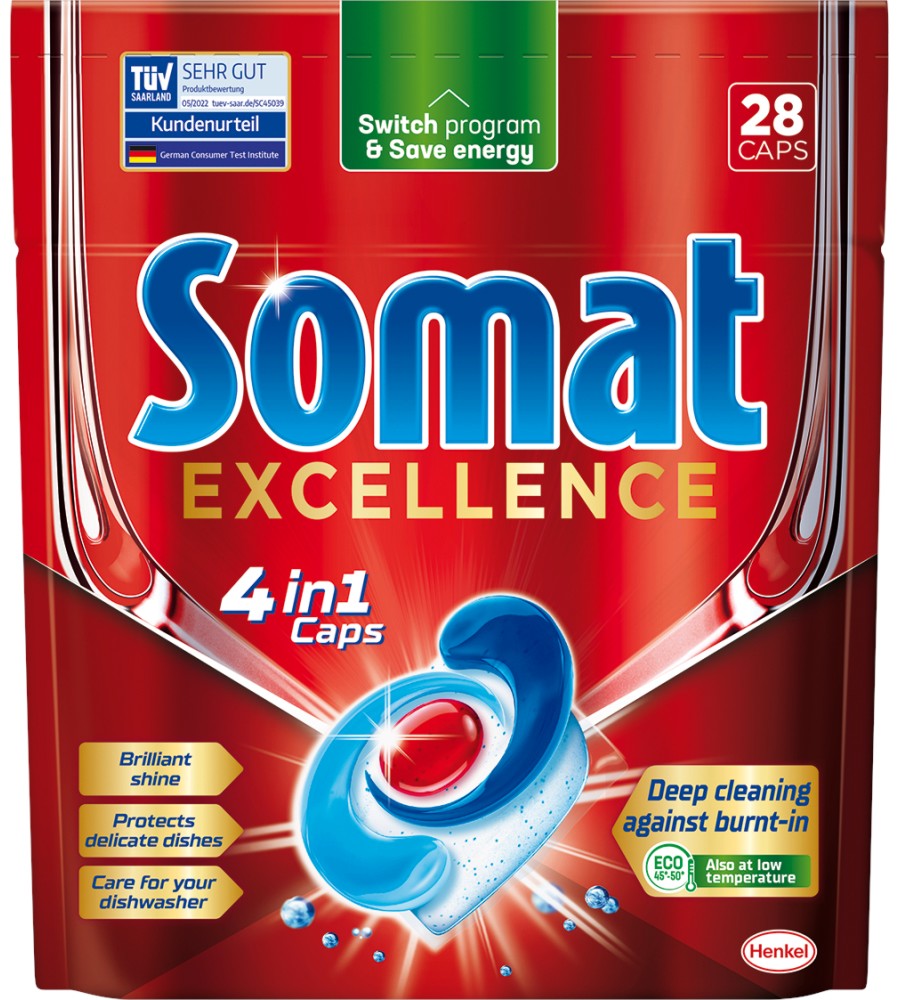Капсули за съдомиялна Somat Excellence 4in1 Капсули за съдомиялна Somat Excellence 4in1 - 28 ÷ 60 броя - продукт