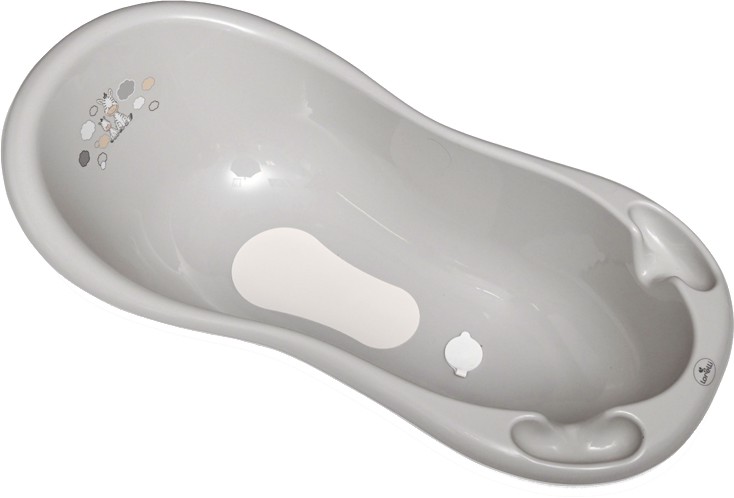 Бебешка вана с изход за оттичане Lorelli - С дължина 100 cm и неплъзгаща подложка, от серията Zebra - продукт