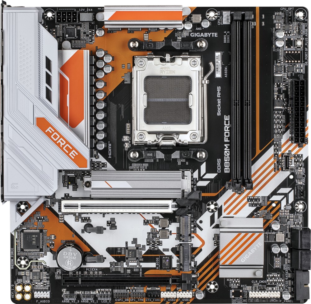 Дънна платка Gigabyte B850M Force Дънна платка Gigabyte B850M Force - AMD AM5, AMD B850, DDR5, Micro ATX -