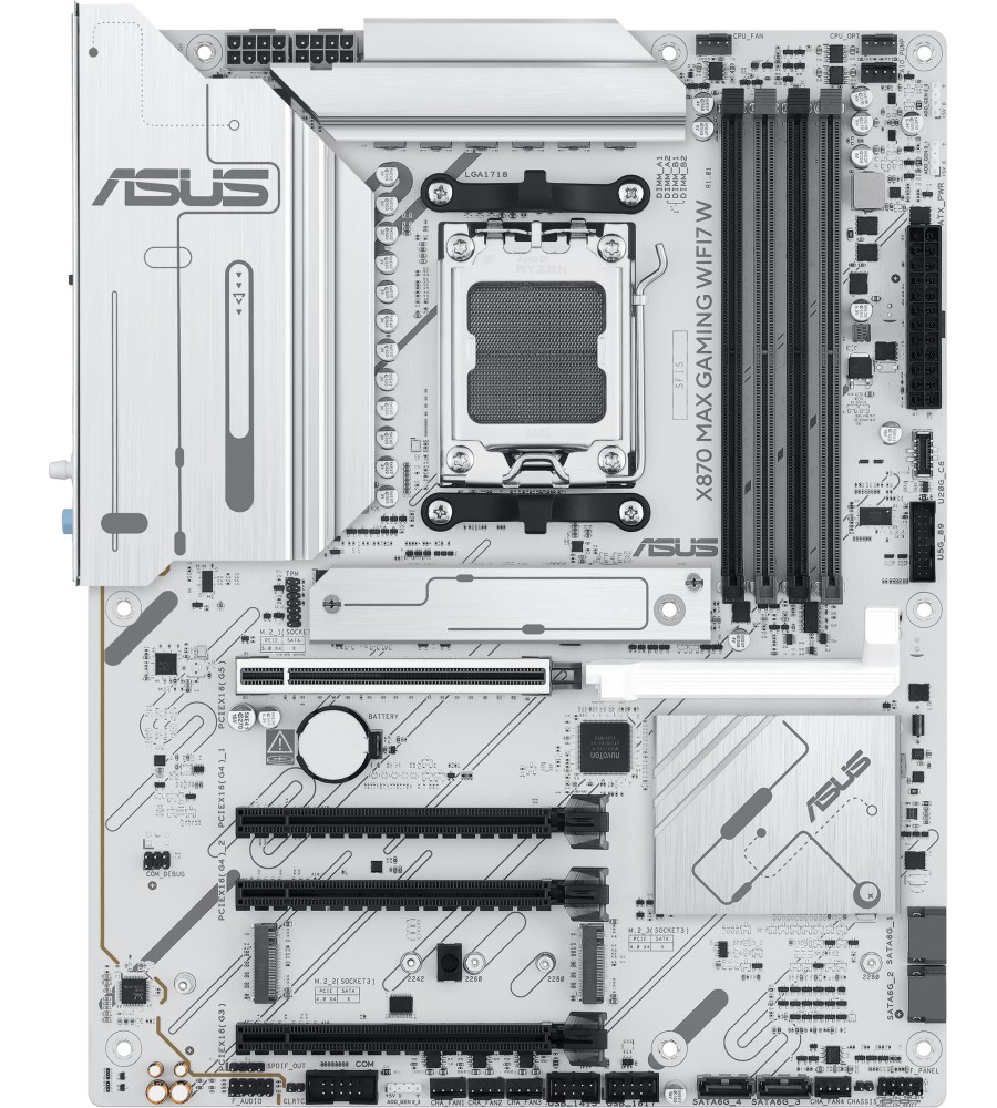 Дънна платка ASUS X870 Max Gaming White WiFi7 Дънна платка ASUS X870 Max Gaming White WiFi7 - AMD AM5, AMD X870, DDR5, ATX -
