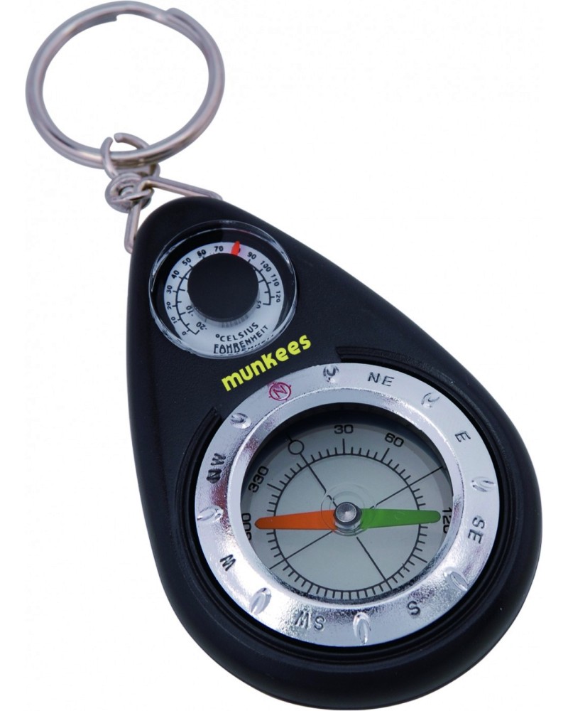  - Keychain Compass with Thermometer -     - 